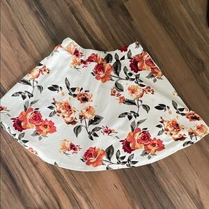 SHEIN White Floral Skater Skirt